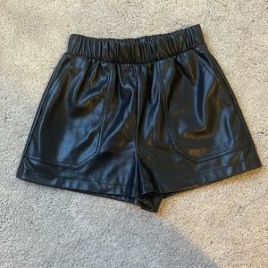 Steve Madden Black Leather Shorts